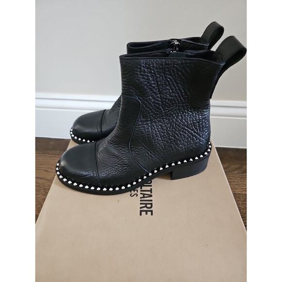 Zadig & Voltaire Empress Clous Round Toe Leather Low-Heel Booties $528, Sz 36 - Picture 6 of 9